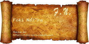 Foki Nóra névjegykártya